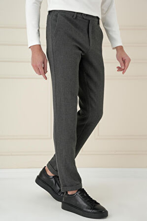 P 1166 Slim Fit Füme Klasik Pantolon