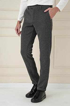 P 1166 Slim Fit Füme Klasik Pantolon