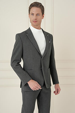 C 694 Slim Fit Füme Spor Ceket