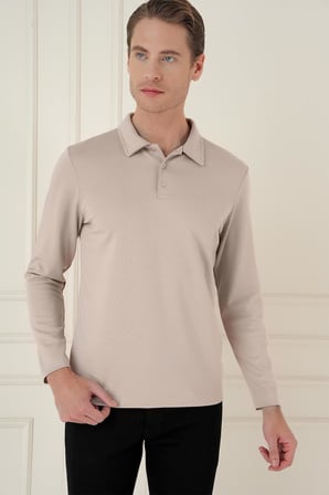 TS 893 Slim Fit Bej Spor T-Shirt