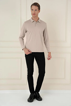TS 893 Slim Fit Bej Spor T-Shirt