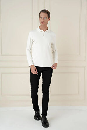 TS 893 Slim Fit Ekru Spor T-Shirt