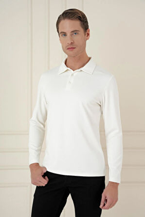 TS 893 Slim Fit Ekru Spor T-Shirt