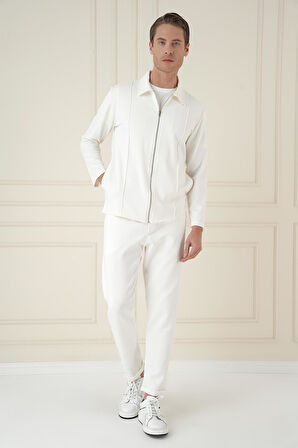 ATP 033 Slim Fit Beyaz Spor Pantolon