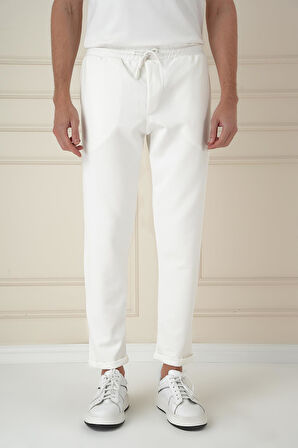 ATP 033 Slim Fit Beyaz Spor Pantolon
