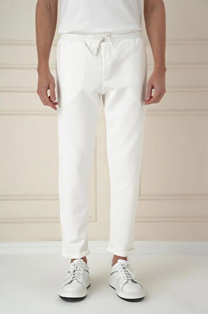 ATP 033 Slim Fit Beyaz Spor Pantolon