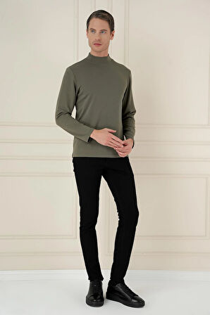 TS 894 Slim Fit Haki Spor T-Shirt