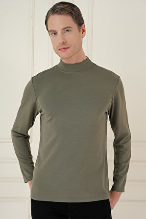 TS 894 Slim Fit Haki Spor T-Shirt