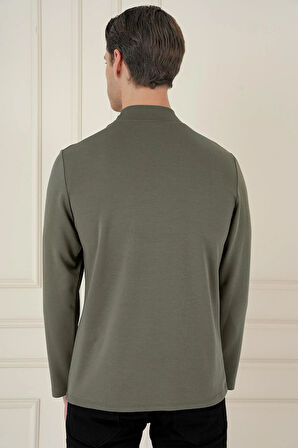 TS 894 Slim Fit Haki Spor T-Shirt