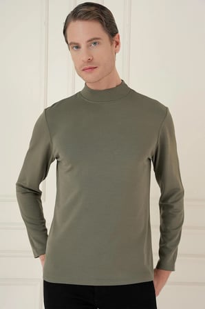 TS 894 Slim Fit Haki Spor T-Shirt