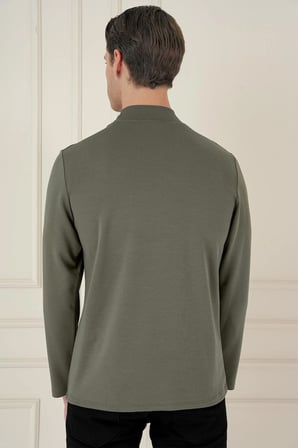 TS 894 Slim Fit Haki Spor T-Shirt
