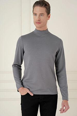 TS 894 Slim Fit Füme Spor T-Shirt