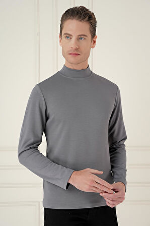 TS 894 Slim Fit Füme Spor T-Shirt