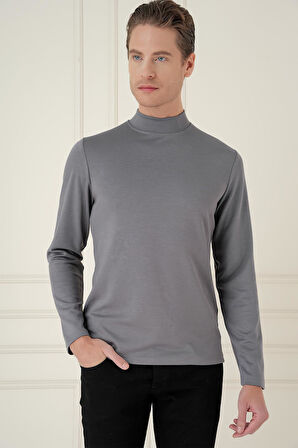 TS 894 Slim Fit Füme Spor T-Shirt