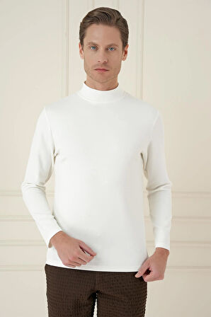 TS 894 Slim Fit Ekru Spor T-Shirt