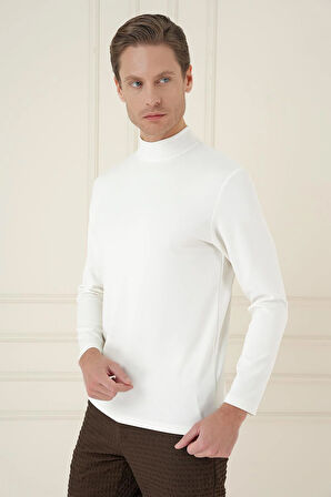 TS 894 Slim Fit Ekru Spor T-Shirt