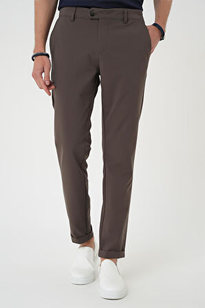 P 1150 Comfort Fit Beli Lastikli Yan Cep Koyu Haki Jogger Pantolon