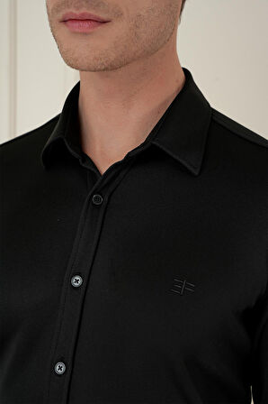 G 1583 Slim Fit Siyah Klasik Gömlek