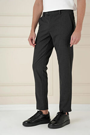 Slim Fit Beli Lastikli Esnek Pamuklu Antrasit Casual Pantolon P 1171