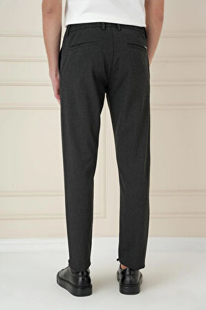 Slim Fit Beli Lastikli Esnek Pamuklu Antrasit Casual Pantolon P 1171