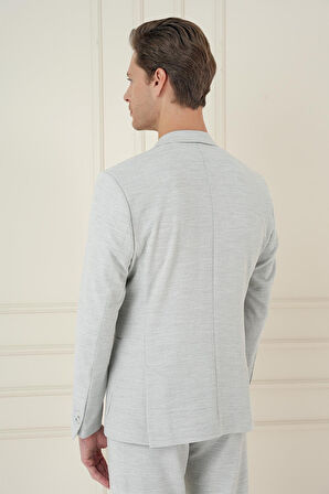 C 698 Comfort Fit Mono Yaka Çift Yırtmaç Torba Cep Casual Taş Ceket