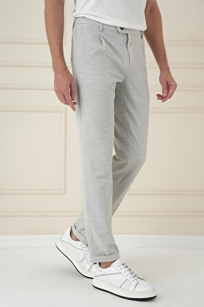P 1174 Comfort Fit Gofre Dokulu Beli Lastikli Pileli Taş Jogger Pantolon