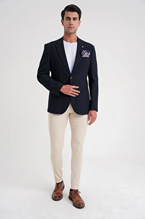 C 694 CEKET Slim LACİVERT CASUAL