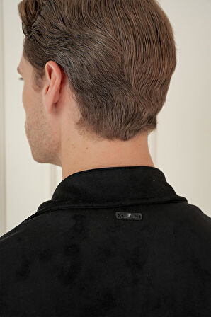 C 699 Comfort Fit Mono Yaka Kapaklı Cep Casual Siyah Ceket