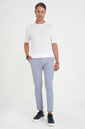 Comfort Fit Bisiklet Yaka Kısa Kol Spor Beyaz Triko Tr 881