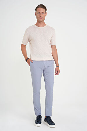 Comfort Fit Bisiklet Yaka Kısa Kol Spor Bej Triko Tr 881