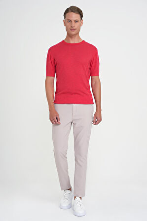 Comfort Fit Bisiklet Yaka Kısa Kol Spor Mercan Triko Tr 881