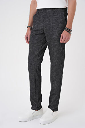 Comfort Fit Kırçıllı Beli Lastikli Siyah Jogger Pantolon P 1176