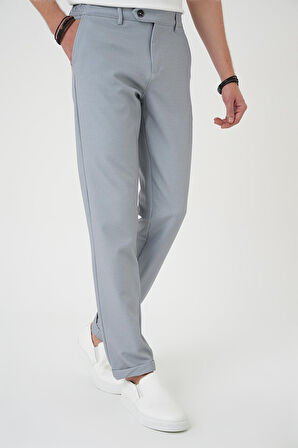 Comfort Fit Beli Lastikli Gri Jogger Pantolon  P 1181