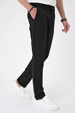 Comfort Fit Beli Lastikli Siyah Jogger Pantolon  P 1183