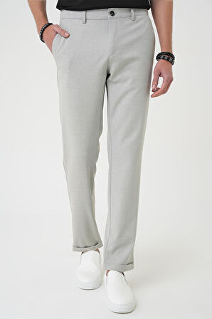Comfort Fit Beli Lastikli Gri Jogger Pantolon  P 1183