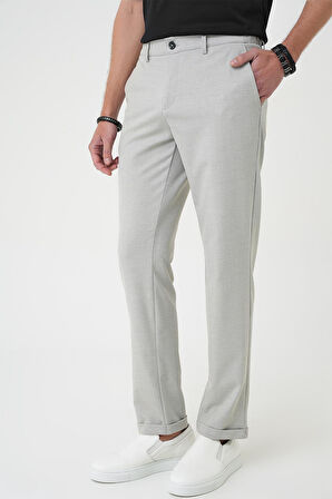 Comfort Fit Beli Lastikli Gri Jogger Pantolon  P 1183