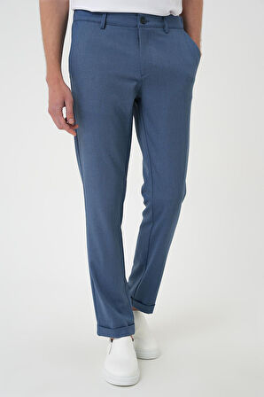Comfort Fit Beli Lastikli İndigo Jogger Pantolon  P 1183