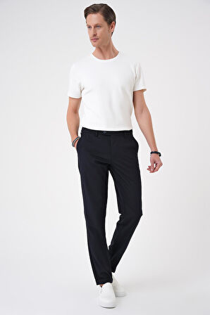 Comfort Fit Beli Lastikli Lacivert Jogger Pantolon  P 1184