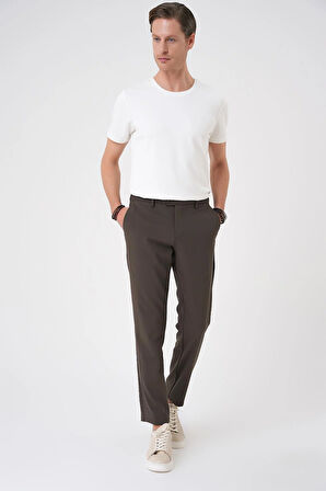 Comfort Fit Beli Lastikli Toprak Jogger Pantolon  P 1184