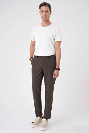 Comfort Fit Beli Lastikli Toprak Jogger Pantolon  P 1184