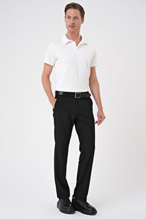 Comfort Fit Beli Lastikli Siyah Jogger Pantolon  P 1185