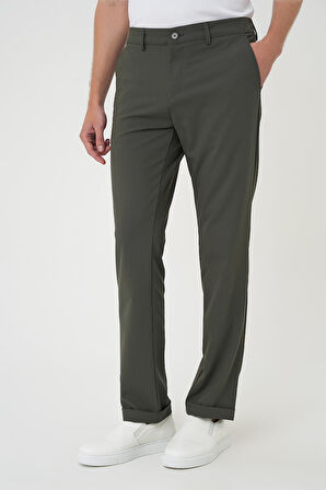 Comfort Fit Beli Lastikli Haki Jogger Pantolon  P 1185