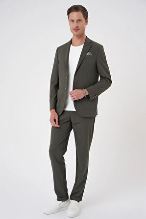 C 707 Comfort Fit Mono Yaka Torba Cep Casual Haki Ceket