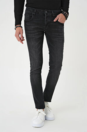 Denim 130 Slim Fit Beş Cepli Likralı Yıkamalı Siyah Jean Pantolon