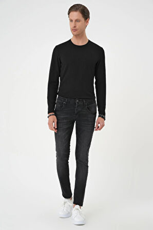 Denim 130 Slim Fit Beş Cepli Likralı Yıkamalı Siyah Jean Pantolon