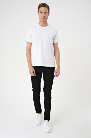 Ts 900 Comfort Fit Bisiklet Yaka Viskon Karışımlı Casuel Beyaz Tişört