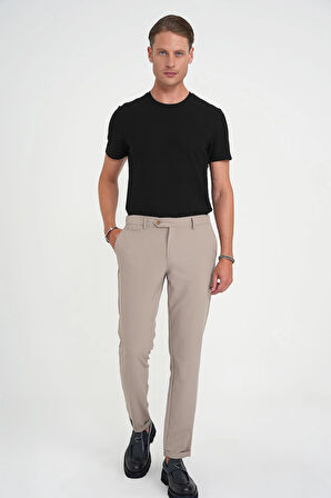 Comfort Fit Beli Lastikli Esnek Vizon Spor Pantolon P 1189