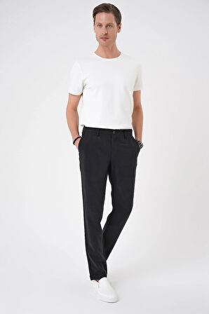 P 1194 Comfort Beli Lastikli Rayon Karışımlı Siyah Jogger Pantolon 