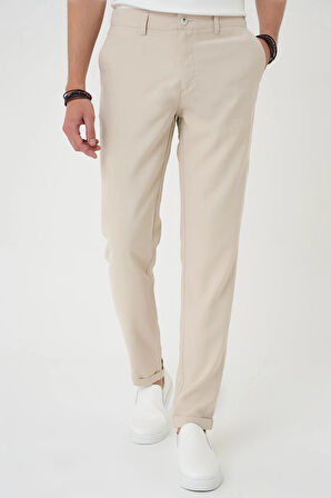 P 1194 Comfort Beli Lastikli Rayon Karışımlı Krem Jogger Pantolon 