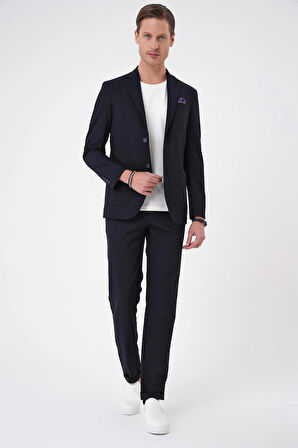 C 707 Comfort Fit Mono Yaka Torba Cep Casual Lacivert Ceket